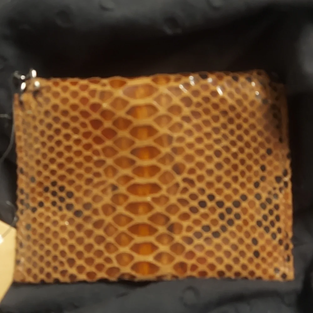 Hello 3aM Forever Lizard Embossed Leather brown change purse